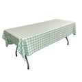 60" Wide x 102" Long Rectangular Polyester Poplin Gingham Checkered Tablecloth