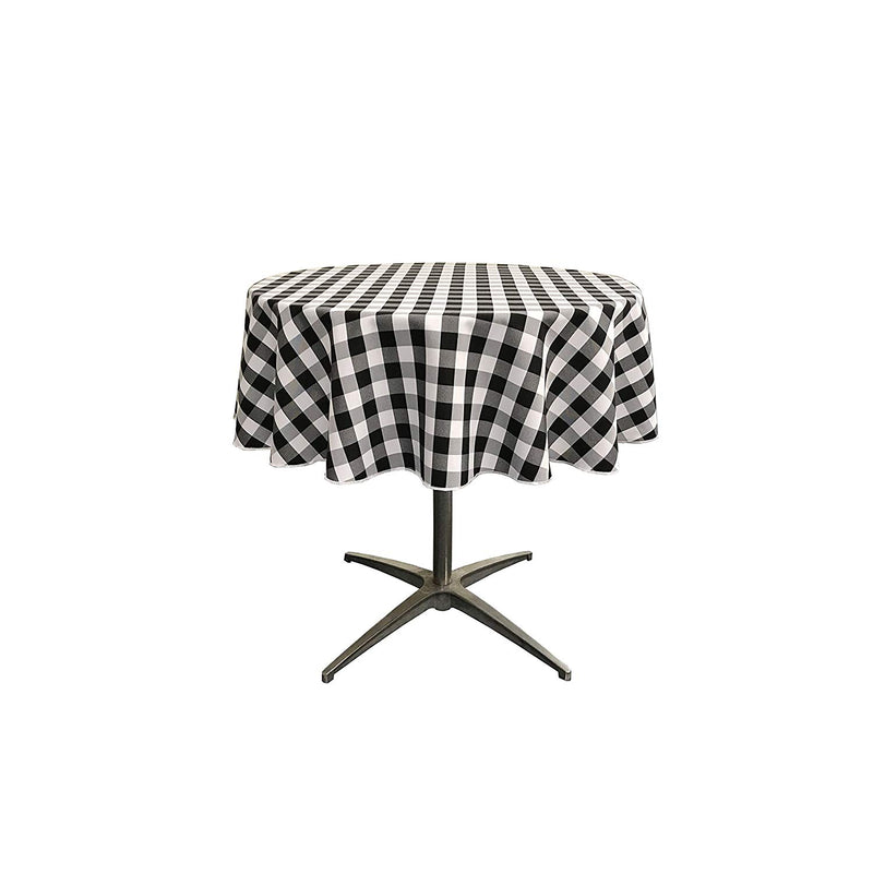 48" ROUND TABLECLOTH POLYESTER CHECKERED