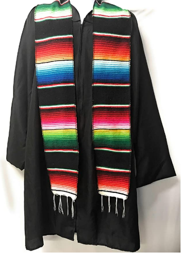 5" Wide by 76" Long Authentic Mexican Serape Graduation Stole Sash