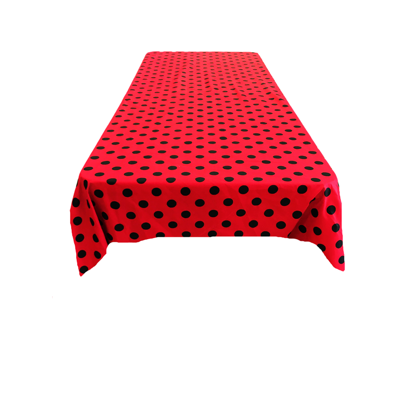 45" x 45" Square Big Polka Dot Poly Cotton Tablecloth