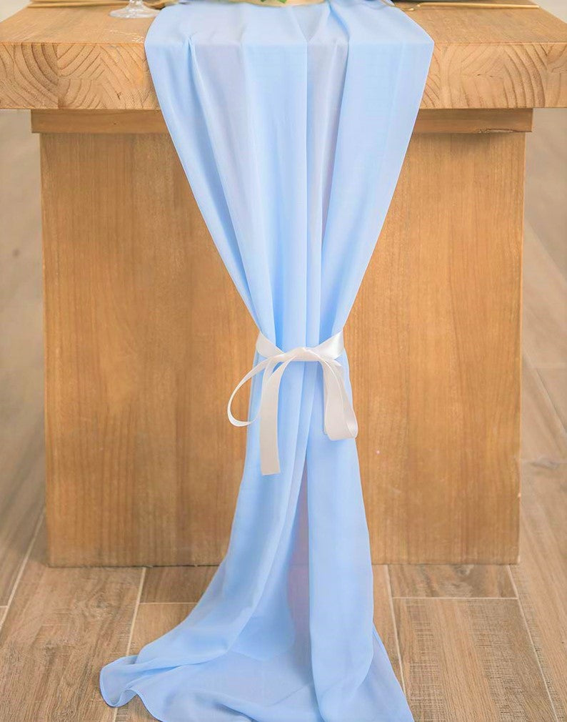 14" Wide Extra Long, Chiffon Wedding Table Runner