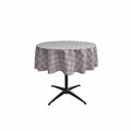 42" Round Tablecloth for 30" Round Small Coffee Table with 6" Drop, Polyester Checkered Gingham Plaid Table Overlay