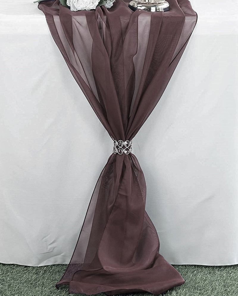 18" Wide Extra Long, Chiffon Wedding Table Runner