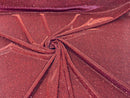 Burgundy 58/60" Wide Full Glitter Covered Shimmer Fabric By The Yard - New Creations Fabric & Foam Inc