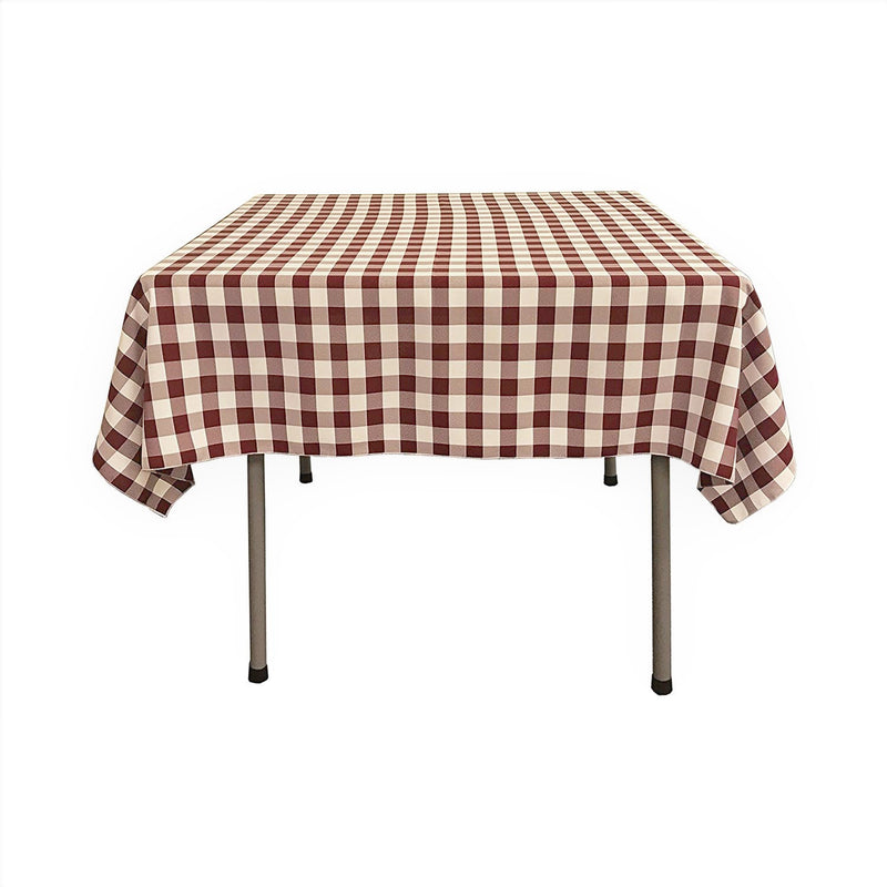 42" x 42" Square Tablecloth for 30" Square Small Coffee Table with 6" Drop, Polyester Checkered Gingham Plaid Table Overlay