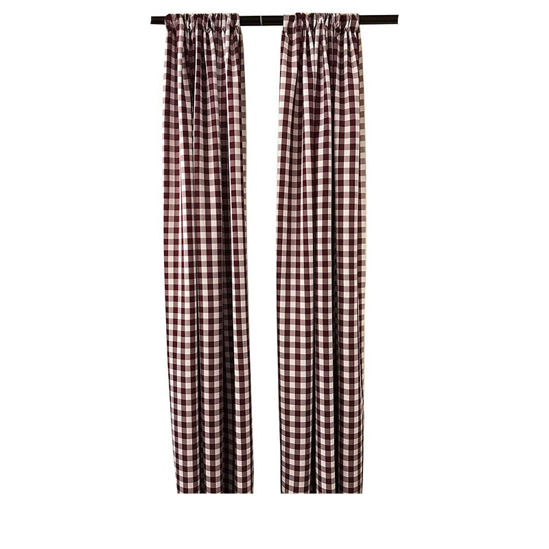 5 Feet Wide x 9 Feet High, Buffalo Checkered Country Plaid Gingham Checkered Backdrop Drapes Curtains Panels, 1 Pair