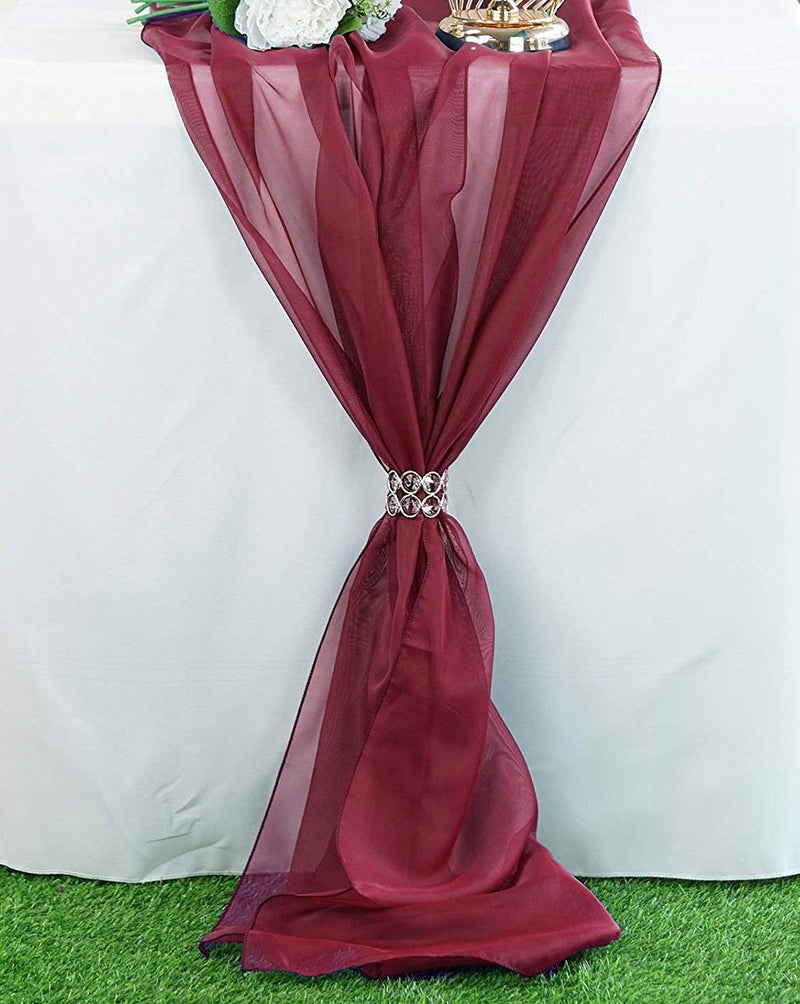 18" Wide Extra Long, Chiffon Wedding Table Runner