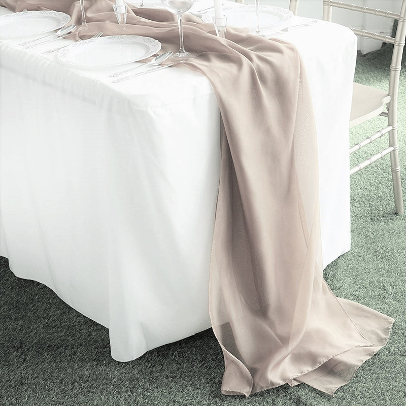 14" Wide Extra Long, Chiffon Wedding Table Runner