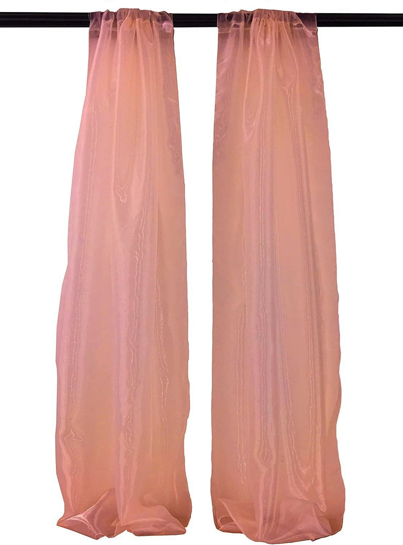 5 Feet Wide  x 20 Feet High, Polyester Sheer Mirror Organza Backdrop Drape, Curtain Panels, Room Divider, 1 Pair.