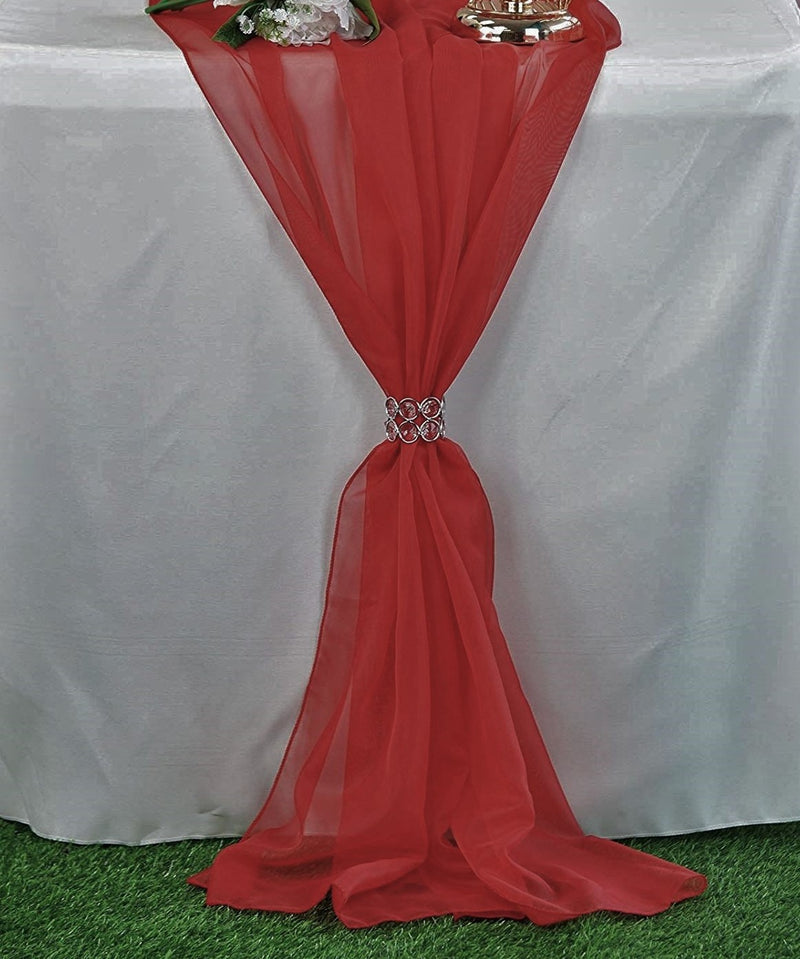 18" Wide Extra Long, Chiffon Wedding Table Runner