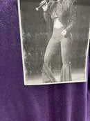 Dark purple shiny iridescent glitter stretch spandex design - Selena fabric - decorations - Halloween - sold by the yard - New Creations Fabric & Foam Inc