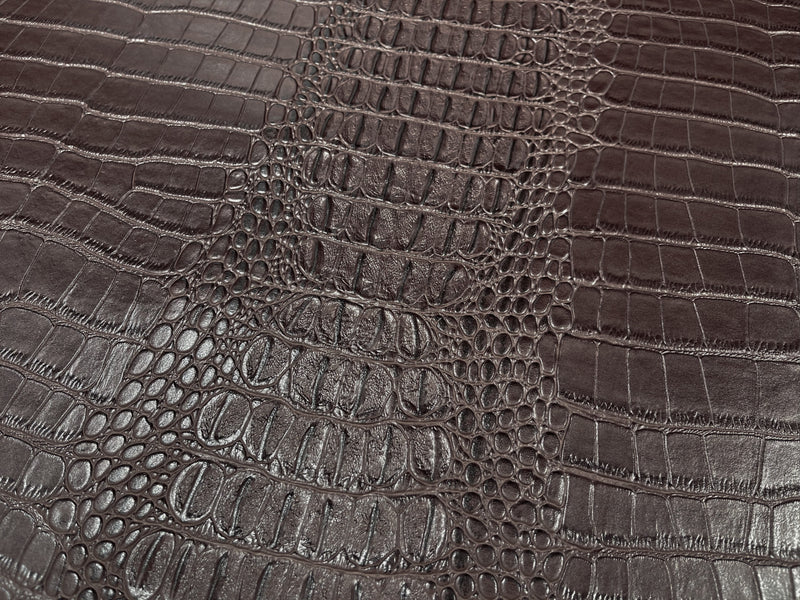 53/54" Wide Gator Fake Leather Upholstery, 3-D Crocodile Skin Texture Faux Leather PVC Vinyl Fabric By The Yard