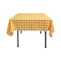 48" x 48" Square Tablecloth for 36" Square Small Coffee Table with 6" Drop, Polyester Checkered Gingham Plaid Table Overlay