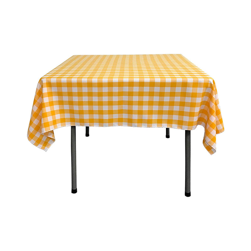 48" x 48" Square Tablecloth for 36" Square Small Coffee Table with 6" Drop, Polyester Checkered Gingham Plaid Table Overlay