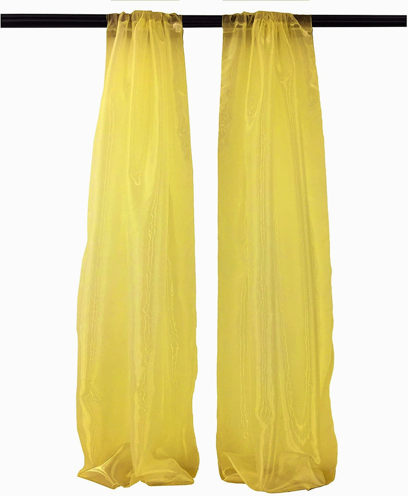 5 Feet Wide  x 9 Feet High, Polyester Sheer Mirror Organza Backdrop Drape, Curtain Panels, Room Divider, 1 Pair.