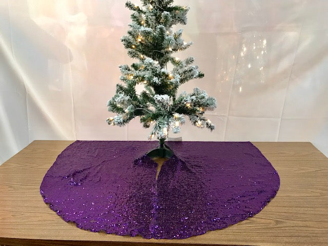 48" Round Decorative Sequins Tree Skirt for Christmas/Thanksgiving Day