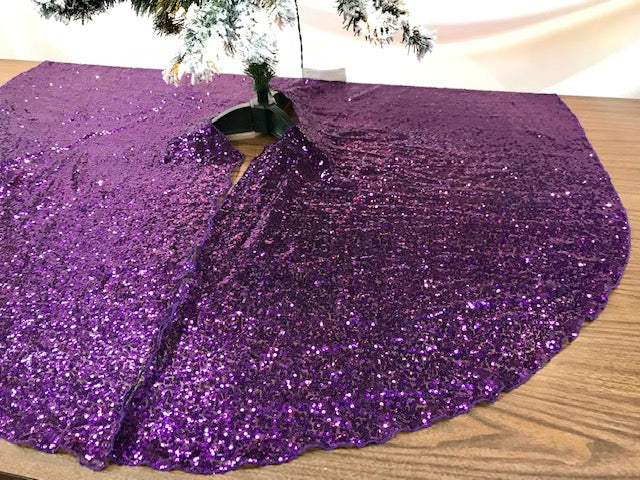 48" Round Decorative Sequins Tree Skirt for Christmas/Thanksgiving Day