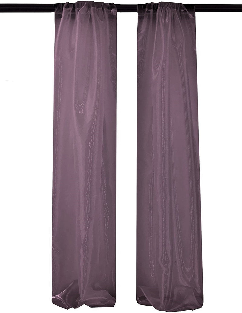 5 Feet Wide  x 20 Feet High, Polyester Sheer Mirror Organza Backdrop Drape, Curtain Panels, Room Divider, 1 Pair.