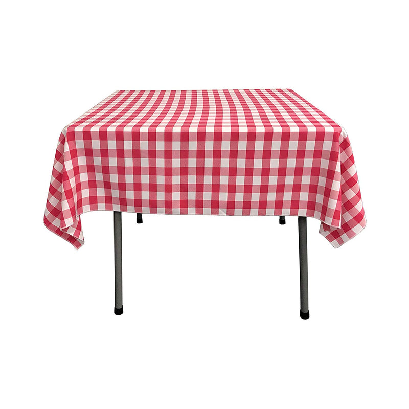 36" x 36" Square Tablecloth for 24" Square Small Coffee Table with 6" Drop, Polyester Checkered Gingham Plaid Table Overlay