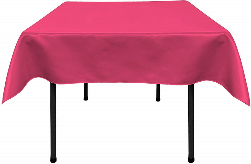 45 x 45" Square Polyester Bridal Satin Table Table Overlay, For a Small 33" Square Coffee Table  With 6" Drop