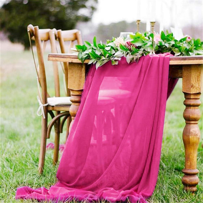 18" Wide Extra Long, Chiffon Wedding Table Runner