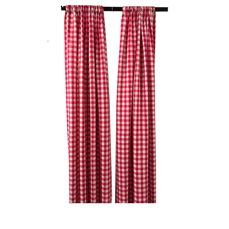 5 Feet Wide x 10 Feet High, Buffalo Checkered Country Plaid Gingham Checkered Backdrop Drapes Curtains Panels, 1 Pair