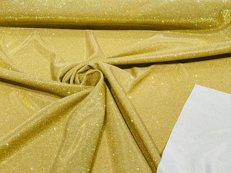 Gold 58/60" Wide Full Glitter Covered Shimmer Fabric By The Yard