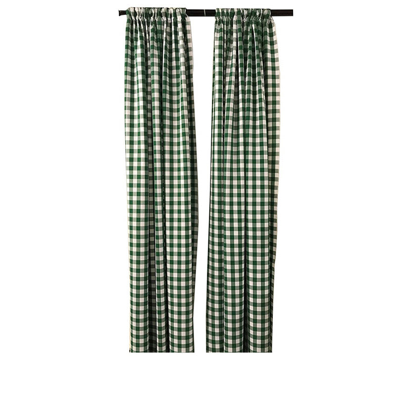5 Feet Wide x 10 Feet High, Buffalo Checkered Country Plaid Gingham Checkered Backdrop Drapes Curtains Panels, 1 Pair