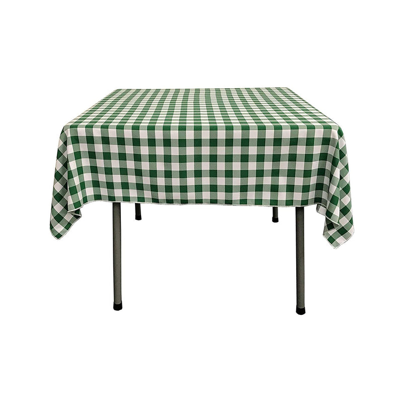 48" x 48" Square Tablecloth for 36" Square Small Coffee Table with 6" Drop, Polyester Checkered Gingham Plaid Table Overlay