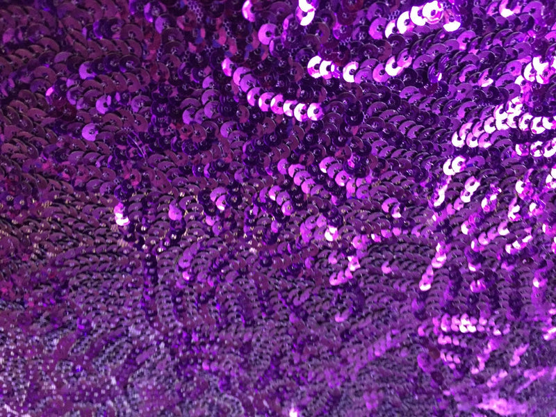 Purple mermaid fish scales sequins- seaweed sequins design- sold by the yard.58" wide.