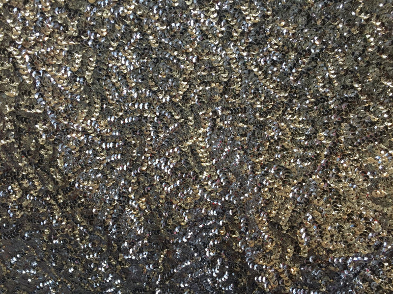 Silver mermaid fish scales sequins- seaweed design- sold by the yard.58" wide.