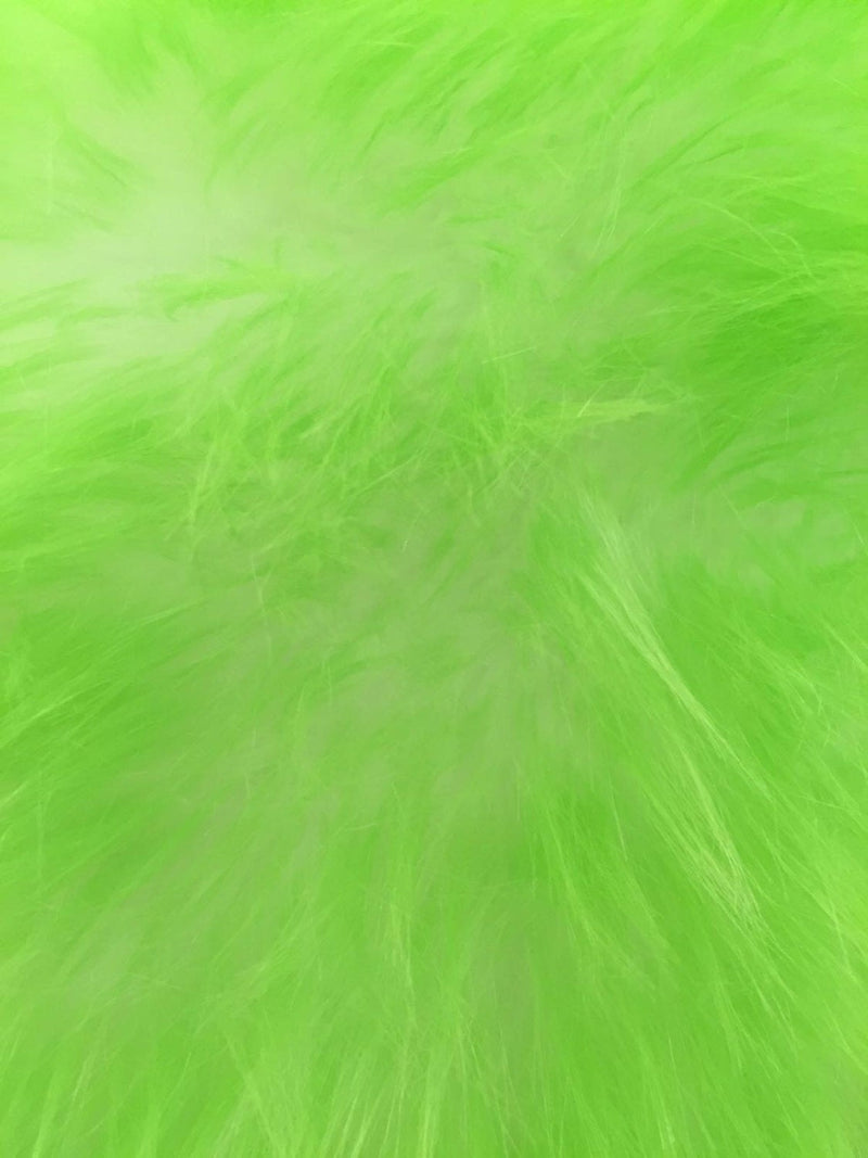 Lime/ off white cotton candy design shaggy faux fun fur- 2 tone super soft faux fur- yard