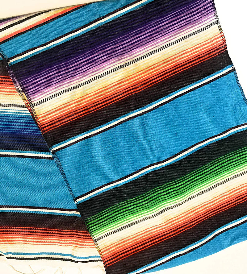 New Creations Fabric & Foam Inc, 14" Wide by 84" Long Mexican Serape Cotton Table Runner