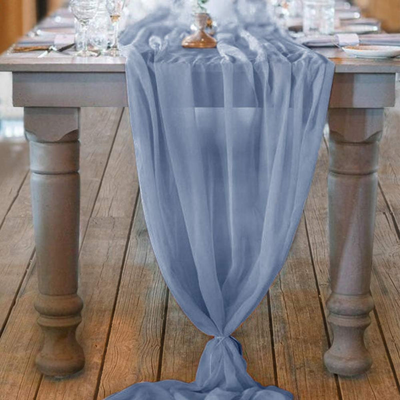 New Creations Fabric & Foam Inc, Chiffon Table Runner 18" Wide by 180" Wide Extra Long, Wedding Runners, Holiday Table Runners,