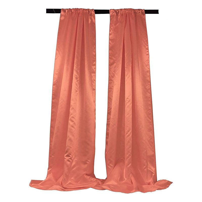 New Creations Fabric & Foam Inc Bridal Satin Backdrop, 1 Pair with 4" Rod Pocket, 5 Feet Wide x 8 Feet High