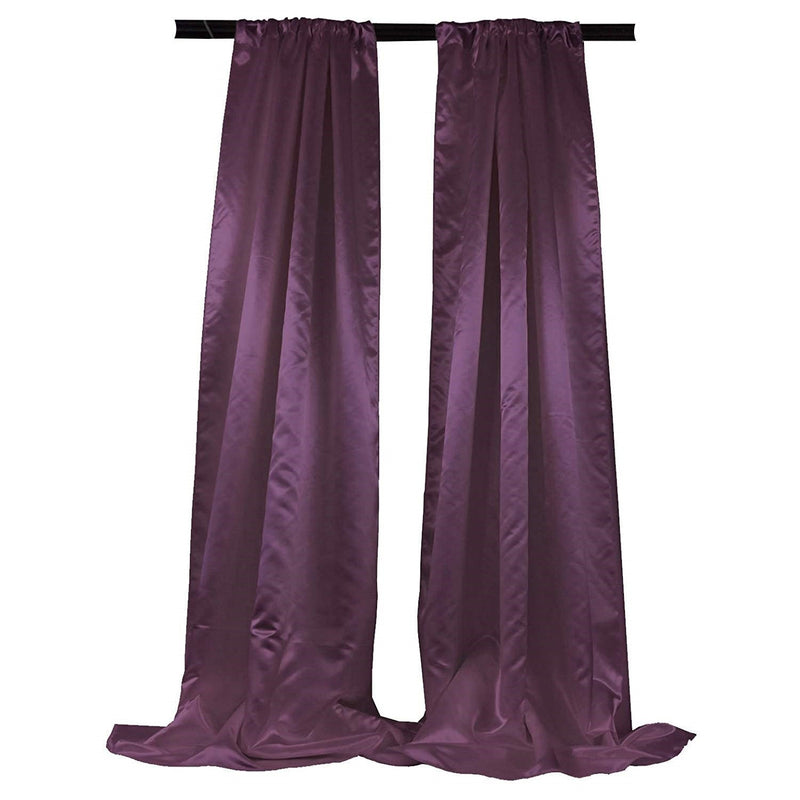 New Creations Fabric & Foam Inc Bridal Satin Backdrop, 1 Pair with 4" Rod Pocket, 5 Feet Wide x 8 Feet High