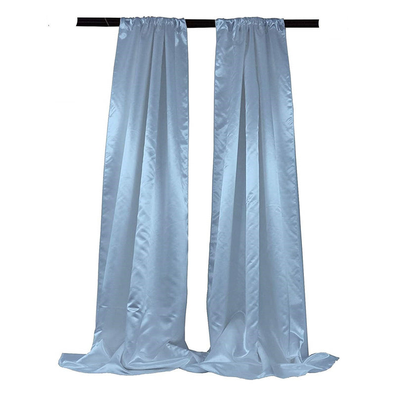 New Creations Fabric & Foam Inc Bridal Satin Backdrop, 1 Pair with 4" Rod Pocket, 5 Feet Wide x 8 Feet High