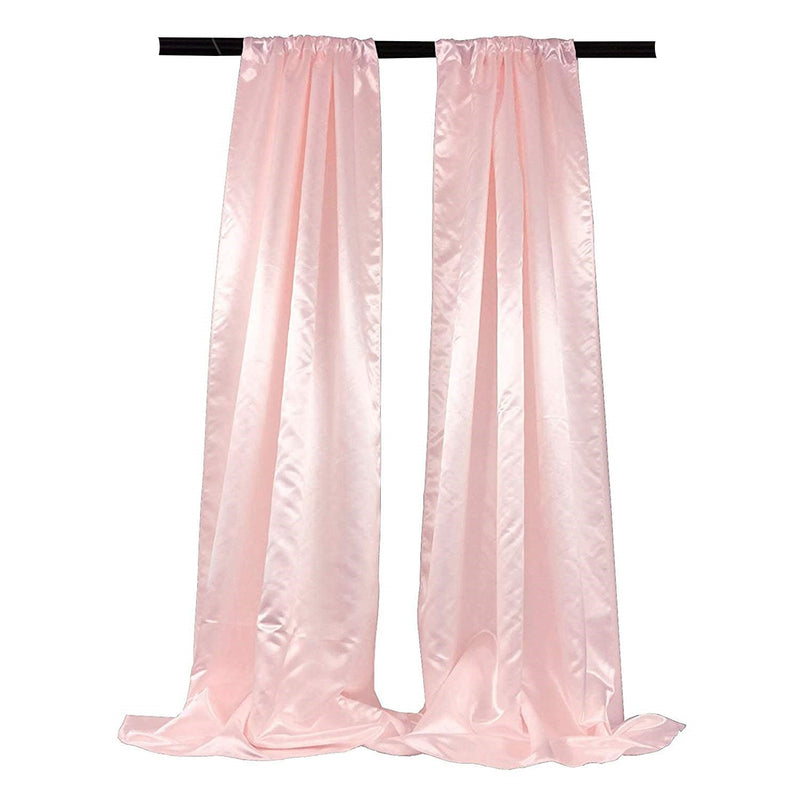 New Creations Fabric & Foam Inc Bridal Satin Backdrop, 1 Pair with 4" Rod Pocket, 5 Feet Wide x 8 Feet High