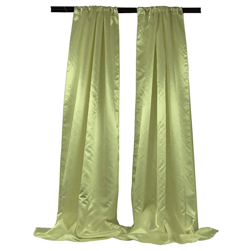 New Creations Fabric & Foam Inc Bridal Satin Backdrop, 1 Pair with 4" Rod Pocket, 5 Feet Wide x 8 Feet High