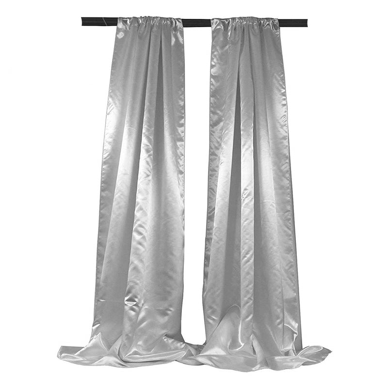 New Creations Fabric & Foam Inc Bridal Satin Backdrop, 1 Pair with 4" Rod Pocket, 5 Feet Wide x 8 Feet High