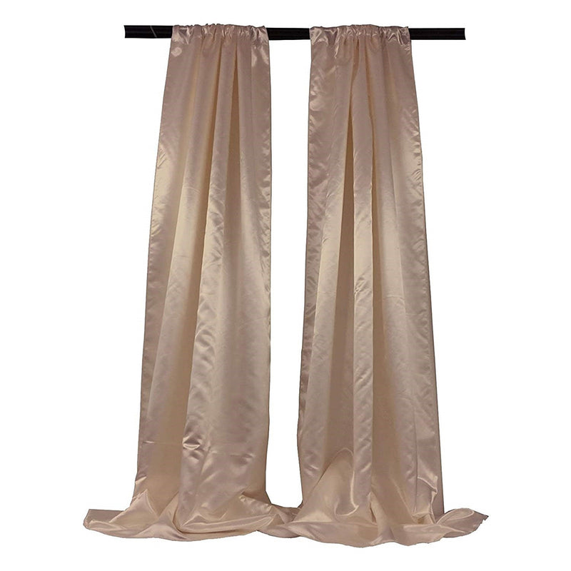 New Creations Fabric & Foam Inc Bridal Satin Backdrop, 1 Pair with 4" Rod Pocket, 5 Feet Wide x 8 Feet High