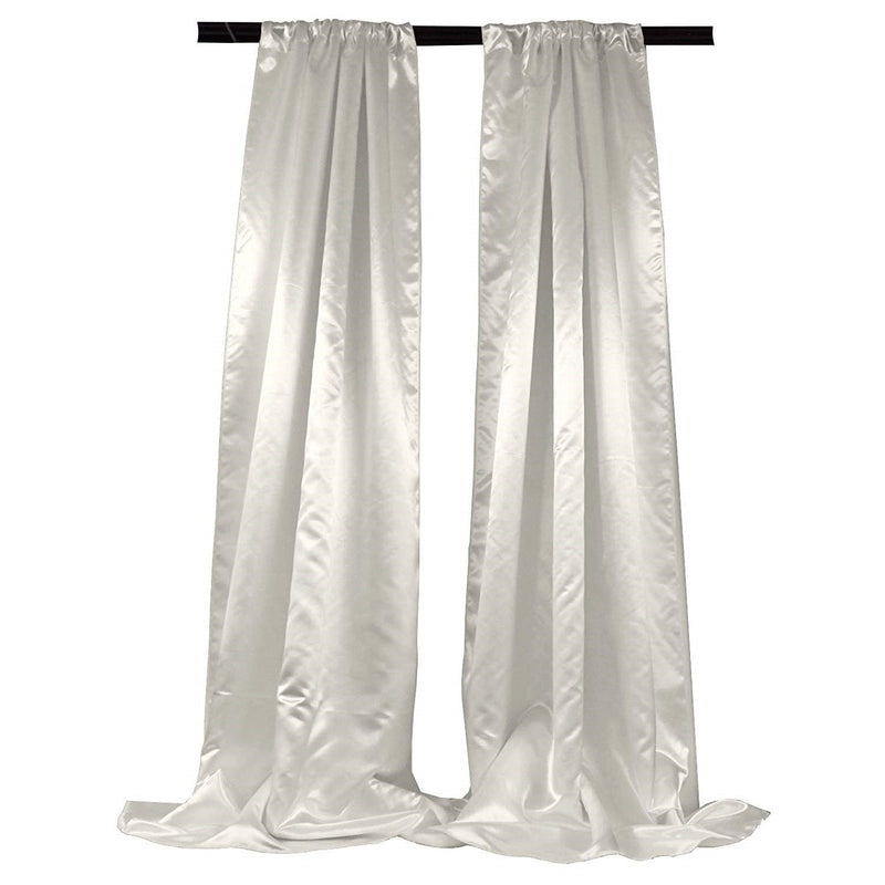 New Creations Fabric & Foam Inc Bridal Satin Backdrop, 1 Pair with 4" Rod Pocket, 5 Feet Wide x 8 Feet High