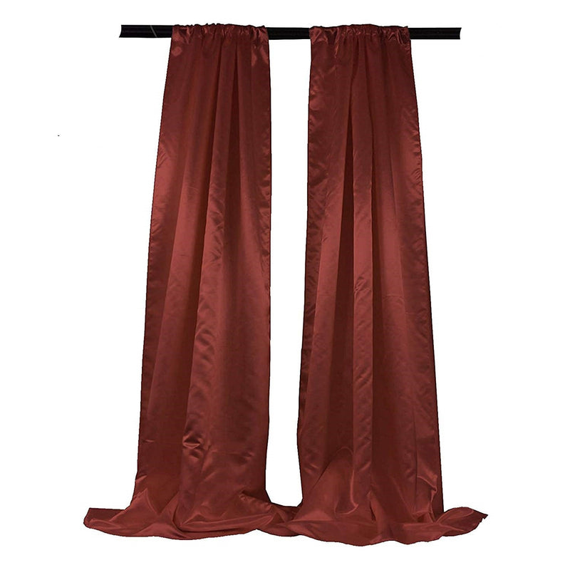 New Creations Fabric & Foam Inc Bridal Satin Backdrop, 1 Pair with 4" Rod Pocket, 5 Feet Wide x 8 Feet High