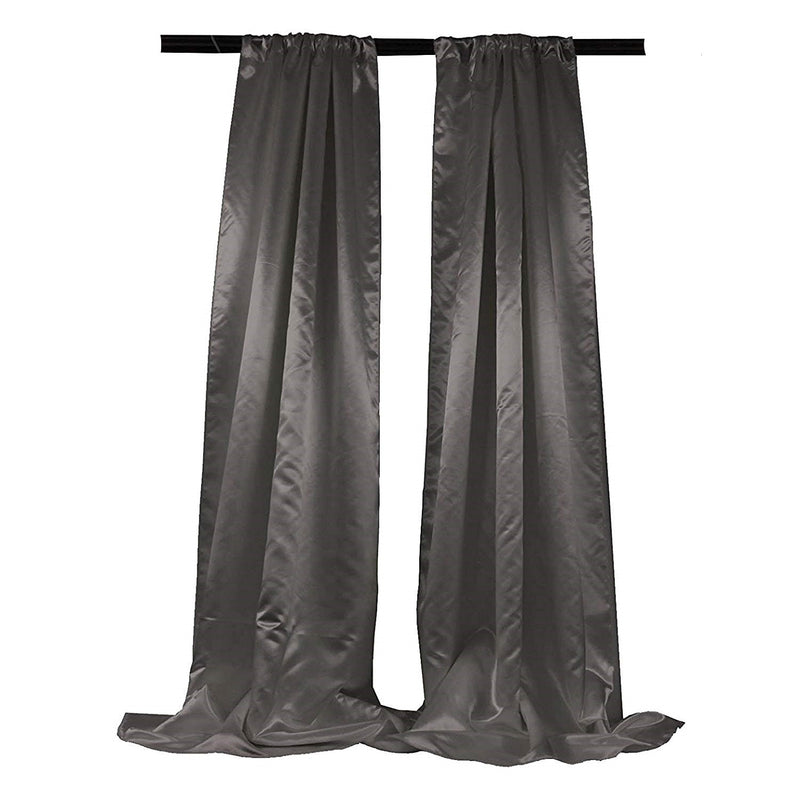 New Creations Fabric & Foam Inc Bridal Satin Backdrop, 1 Pair with 4" Rod Pocket, 5 Feet Wide x 8 Feet High