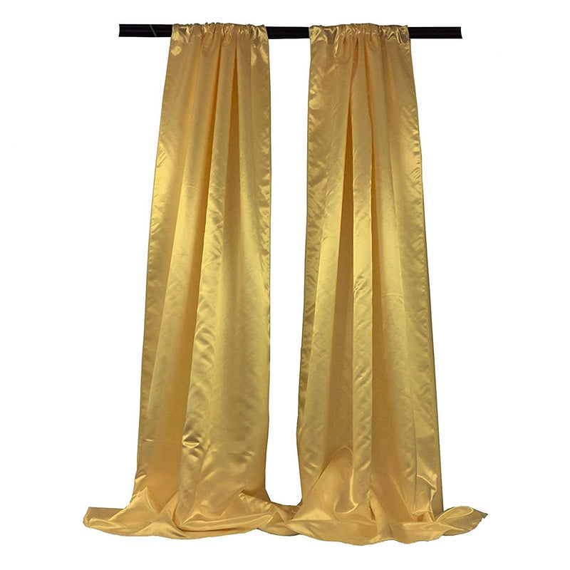 New Creations Fabric & Foam Inc Bridal Satin Backdrop, 1 Pair with 4" Rod Pocket, 5 Feet Wide x 8 Feet High