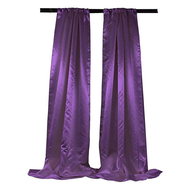 New Creations Fabric & Foam Inc Bridal Satin Backdrop, 1 Pair with 4" Rod Pocket, 5 Feet Wide x 8 Feet High