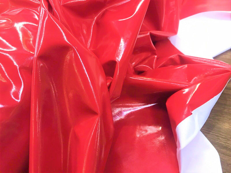 New Creations Fabric & Foam Inc, Glossy Vinyl Faux Leather  4 Way Stretch Dance Wear Spandex Fabric By Th Yard