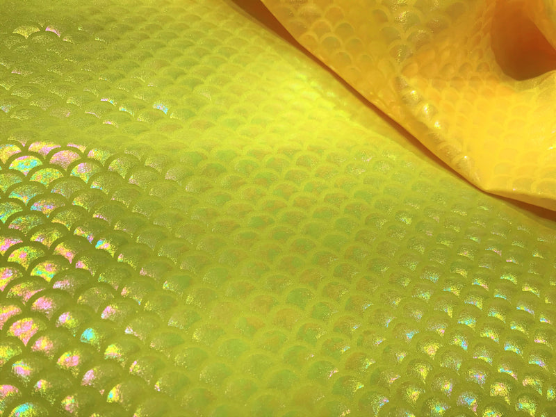 New Creations Fabric & Foam Inc, 60" Wide Mermaid Iridescent Illusion Spandex Fish Scale 4 Way Stretch Fabric By The Yard