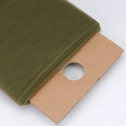 Olive Green 54" Wide by 40 Yards Long (120 Feet) Polyester Tulle Fabric Bolt, for Wedding and Decoration.