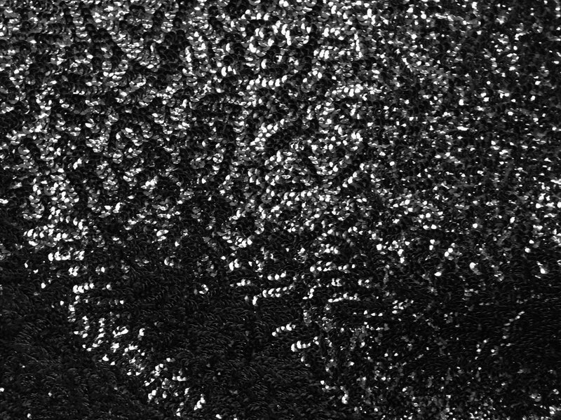 Black mermaid fish scales sequins- seaweed sequins design- sold by the yard.58" wide.